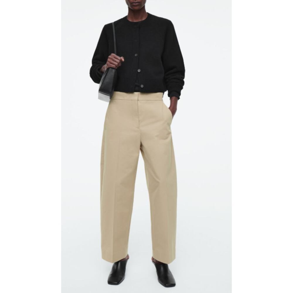 Cos Cropped Straight-Leg Twill Grey Pants Size 36R